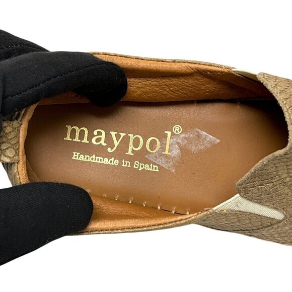 Maypol Espadrille Flats US Size 8 EUR 38 Tan Slip On Shoes Casual Made in Spain - Picture 10 of 10